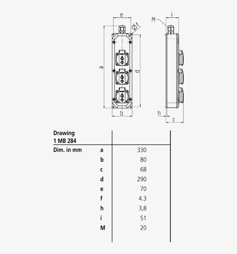 Dimensional Drawing Portrait Socket Strip 96700nf Png, - Diagram, transparent png
