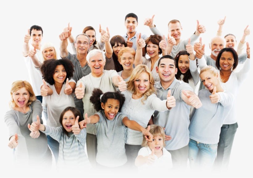 Satisfied-customers - Group Of People Giving Thumbs Up, transparent png