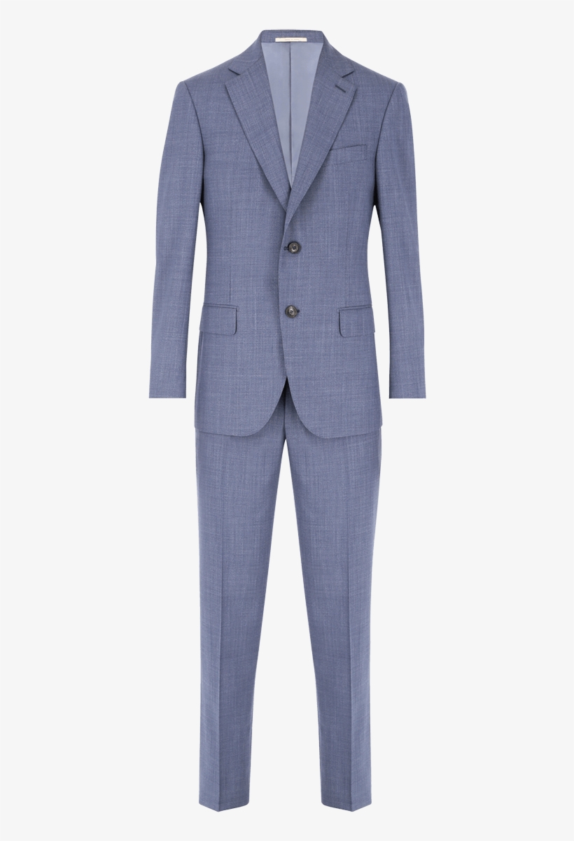 Dusty Blue Wool Silk Linen Gentleman Suit - Formal Wear, transparent png