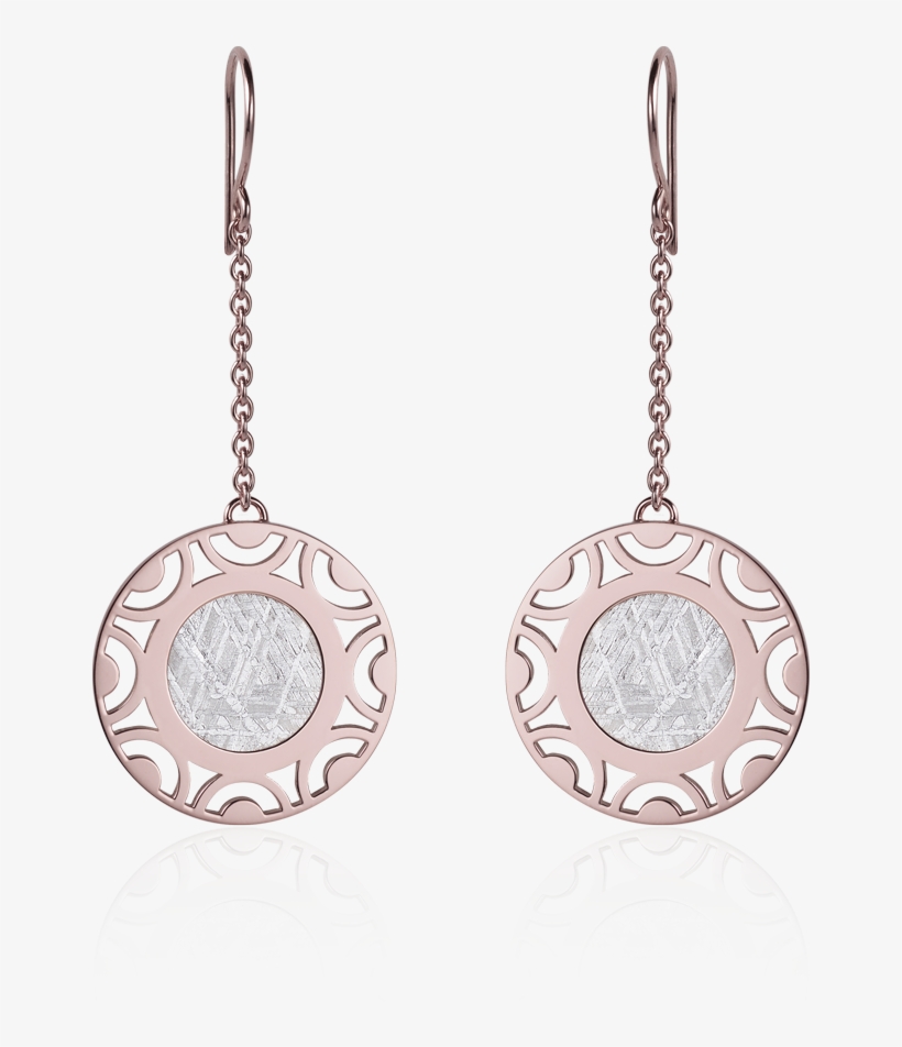 Meteorite Water Dangle Earrings In Red Gold - Earrings, transparent png