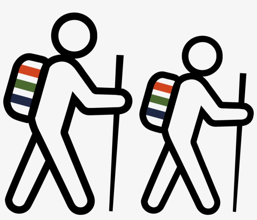 Two Campers Walking Icon, transparent png