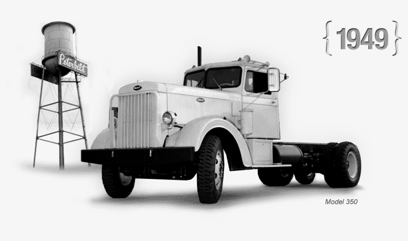 In 1949, Peterbilt Introduced The Model 350, Which - First Peterbilt Truck, transparent png