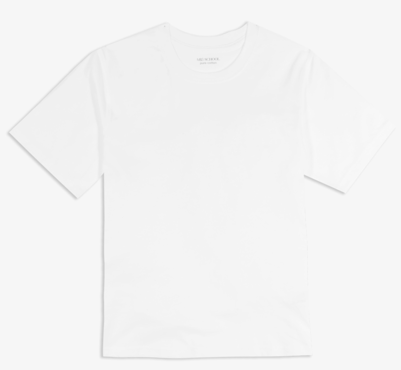 White Unisex Pure Cotton T-shirt With Stay New ™ Technology - Active Shirt, transparent png