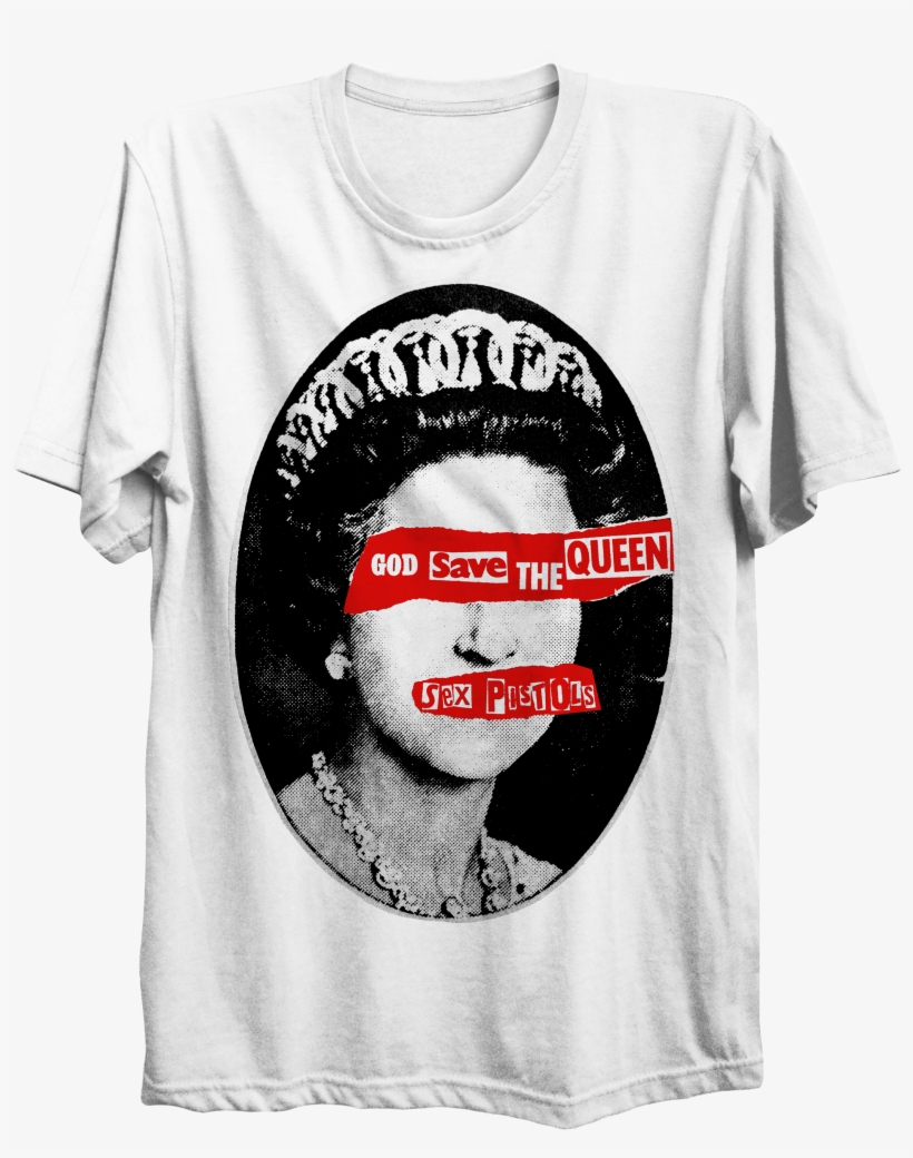 Sex Pistols God Save The Queen White T-shirt - Sex Pistols God Save The Queen Póló, transparent png