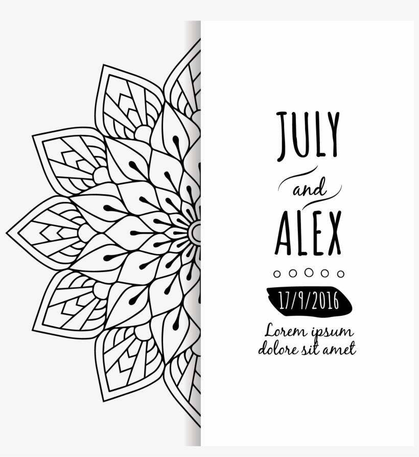 Flower Wedding Euclidean Vector Invitation Mandala - Graphic Design, transparent png