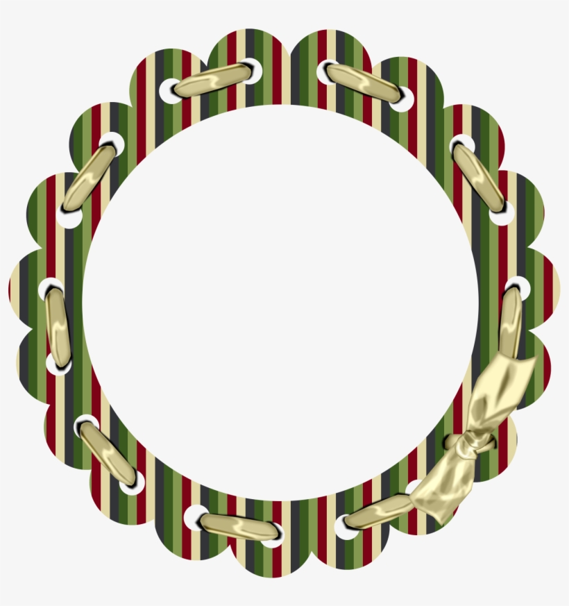 Laced Ribbon Christmas Frames, Christmas Colors, Christmas - Circle, transparent png