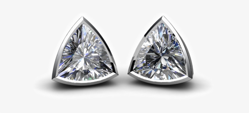 Bespoke Trilliant Diamond Earrings - Earrings, transparent png