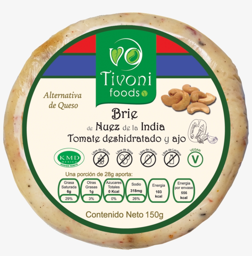 Brie Tomate Deshidratado Ajo Nuez India Anacardo Vegan - Tivoni Foods, transparent png