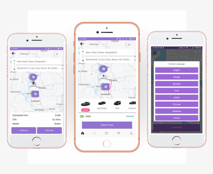 Uber,ola,careem Clone Taxi Booking App With Android - Iphone, transparent png