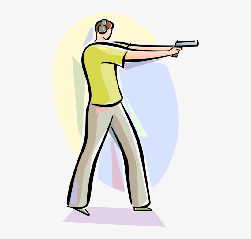 Vector Illustration Of Second Amendment Rights Shooter - Shoot Rifle, transparent png