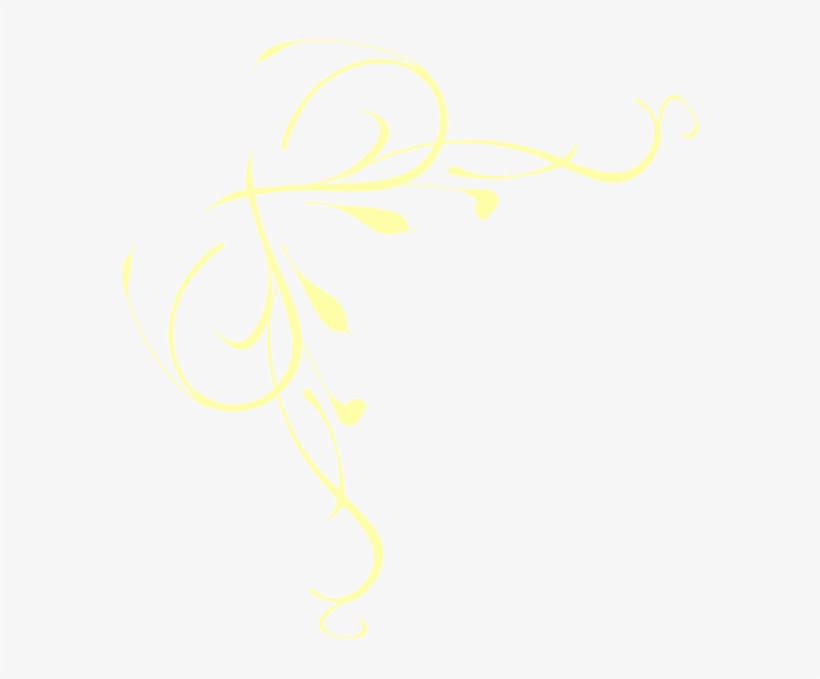 Yellow Floral Swirl Clip Art At Clker - Calligraphy, transparent png