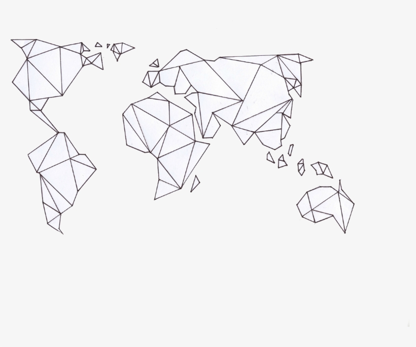 Geometric World Map -my Edit - Green Map Of The World, transparent png