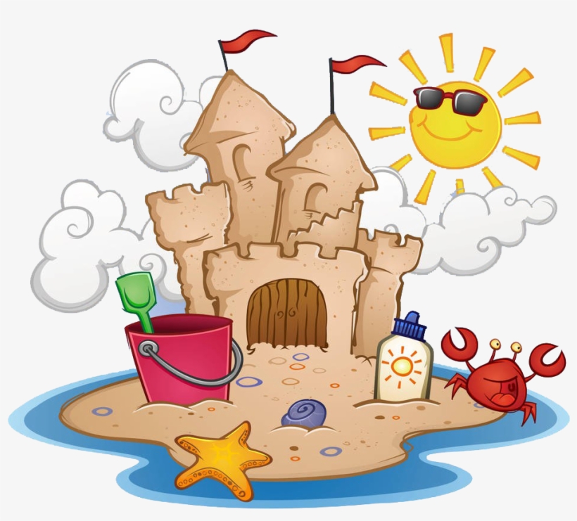 Clipart Free Stock Art And Play Coloring Book Clip - Замок Из Песка Нарисованный, transparent png