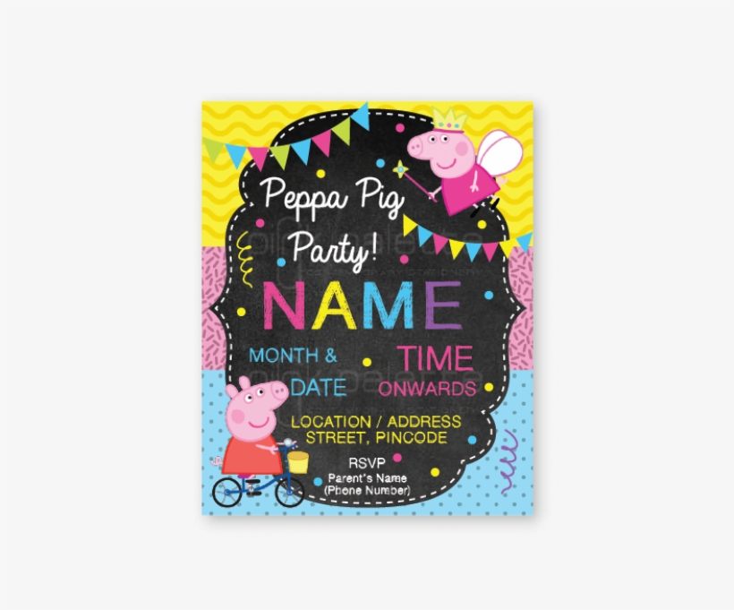 Peppa Pig Birthday E-invite - Greeting Card, transparent png