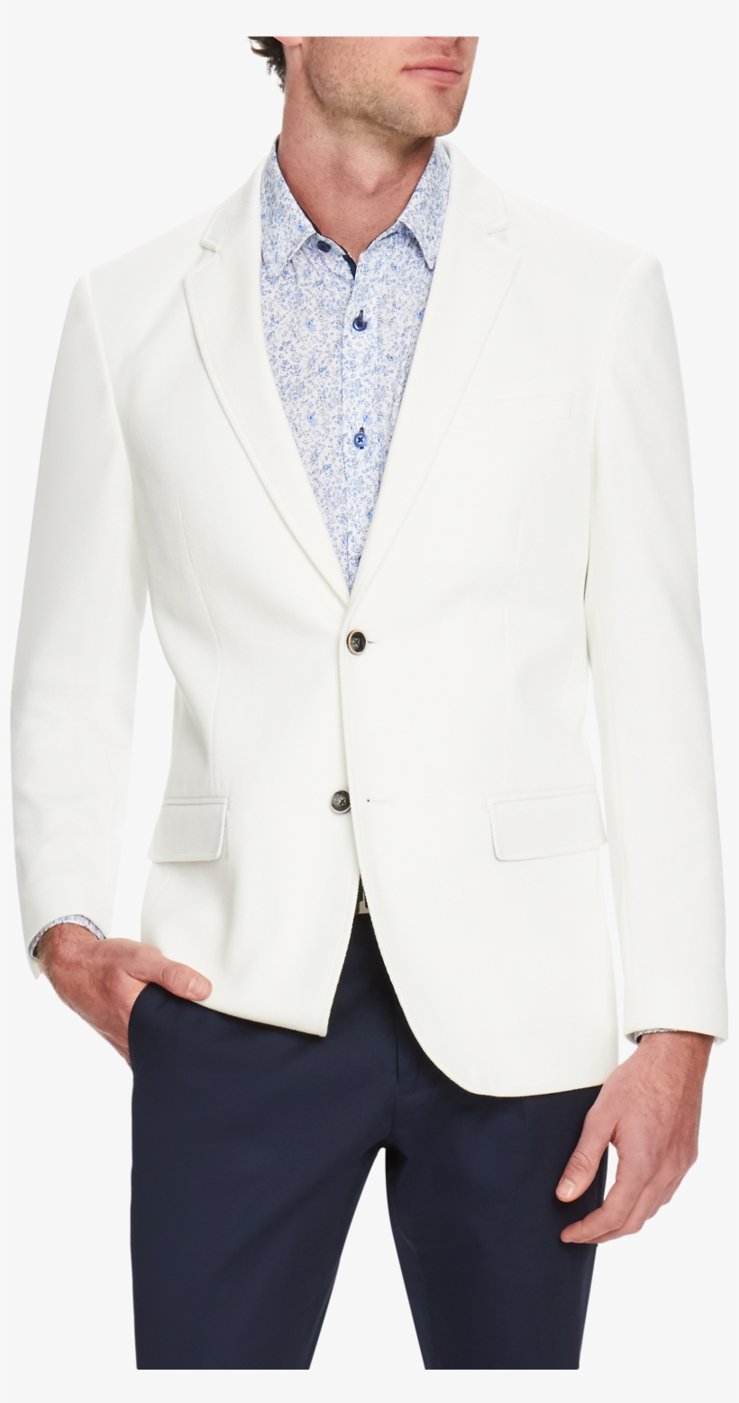 White Zayn Stretch Blazer - Formal Wear, transparent png