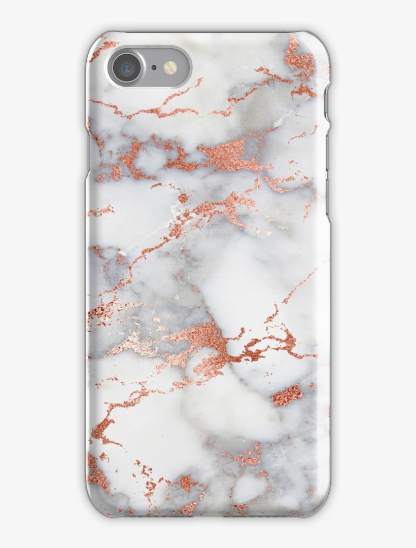 Marble With Rose Gold Streaks Phone Case Cover Iphone - Rose Gold White Marble, transparent png