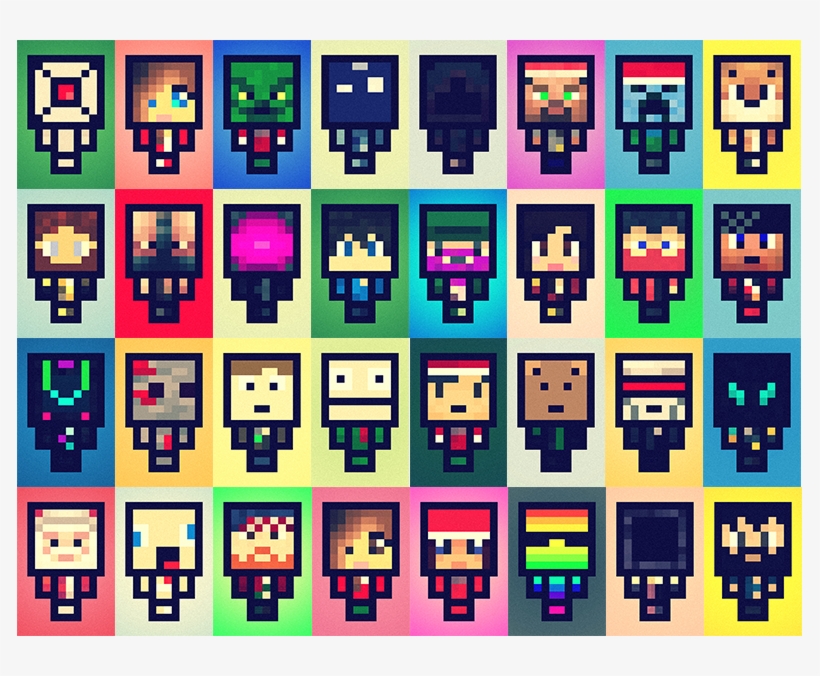 Retro Pop Art Minecraft Characters - Minecraft Popart, transparent png