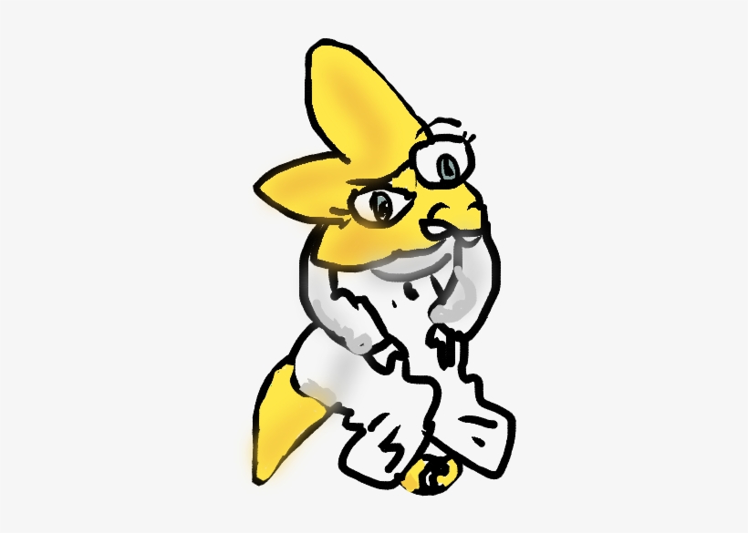 Derpy Alphys - Cartoon, transparent png
