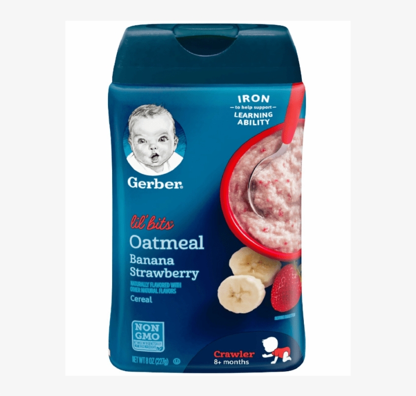 Gerber Lil' Bits Oatmeal Banana Strawberry Baby Cereal - Gerber Oatmeal Banana Strawberry, transparent png