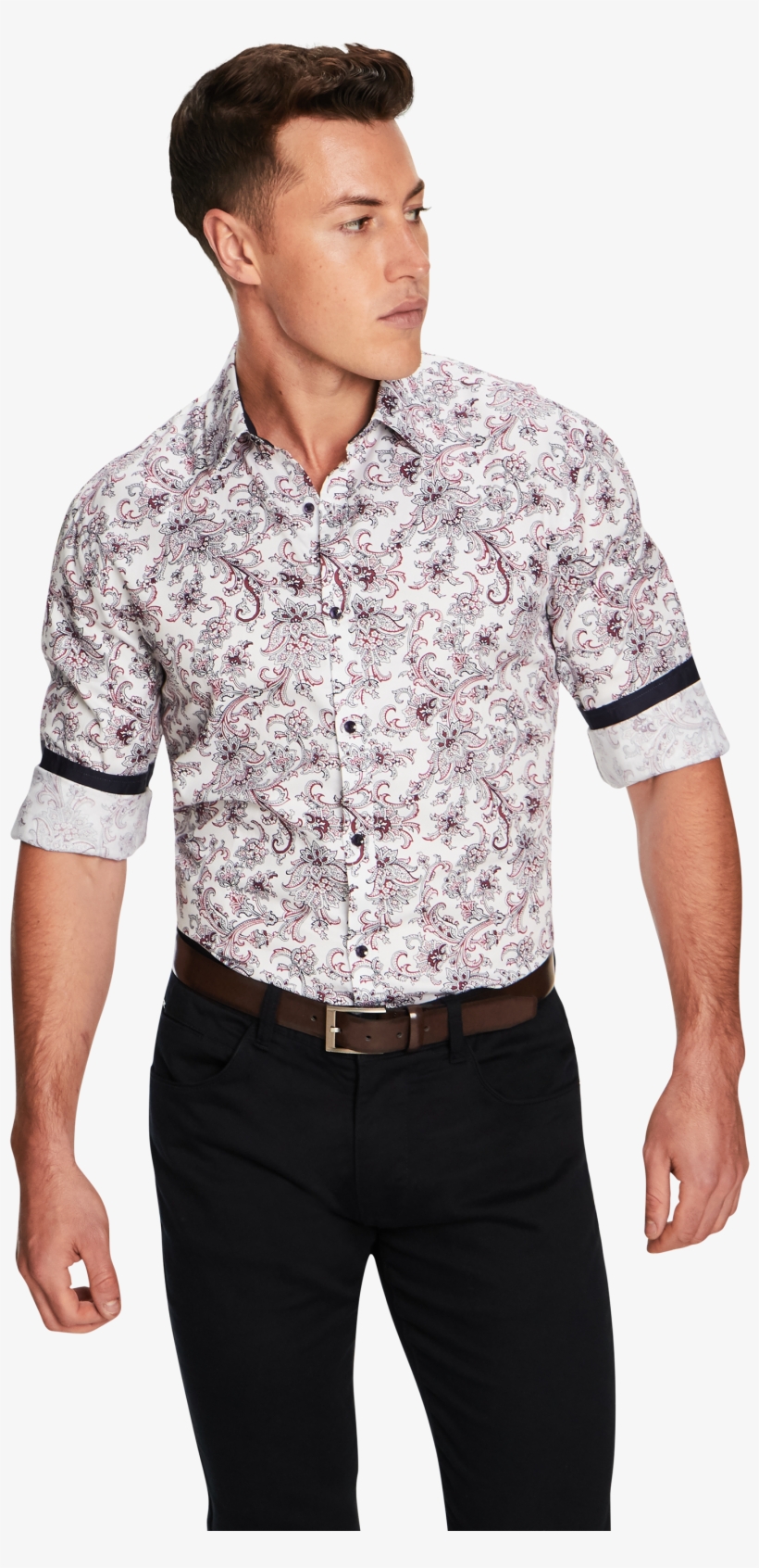 White Gotham Slim Fit Shirt - Gentleman, transparent png