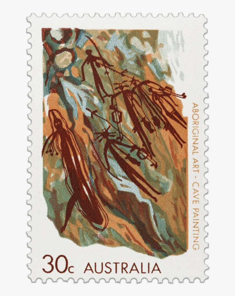 Aboriginal Art Cave Paintings - Postage Stamp, transparent png