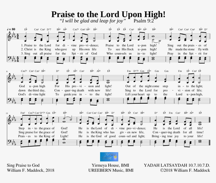 Praise To The Lord Upon High - Partition Hijo De La Luna, transparent png