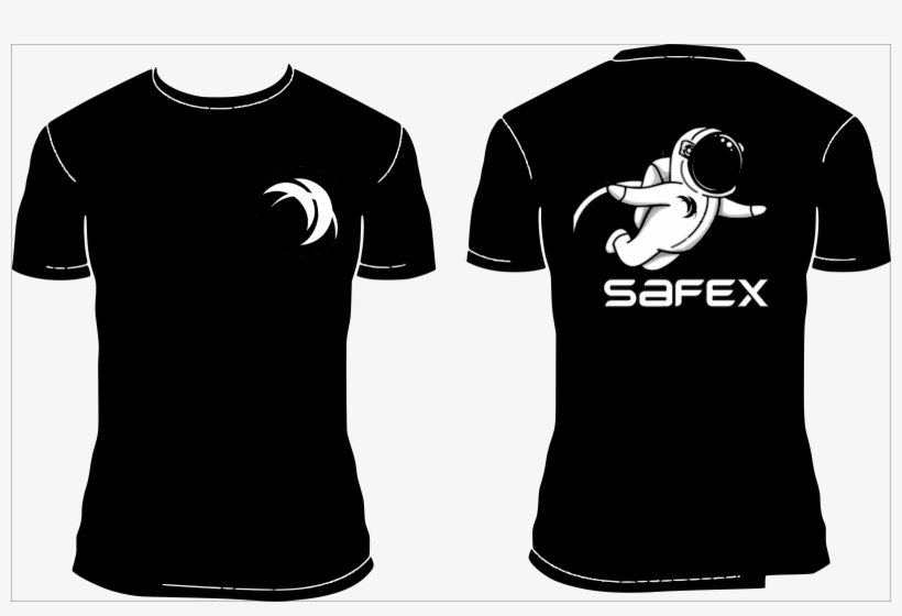 Safex Moon Man Front & Back T-shirt Black & White Sizes - V Neck Tshirt, transparent png
