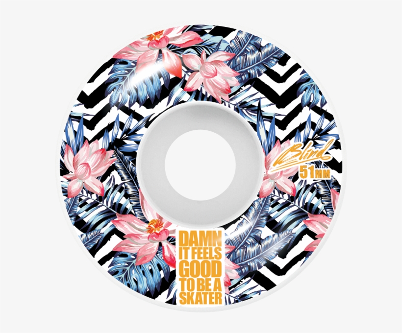 100111147 Bld Thumb Damn Plantlife Wheel 51mm - Fundo Floral E Zigzag, transparent png