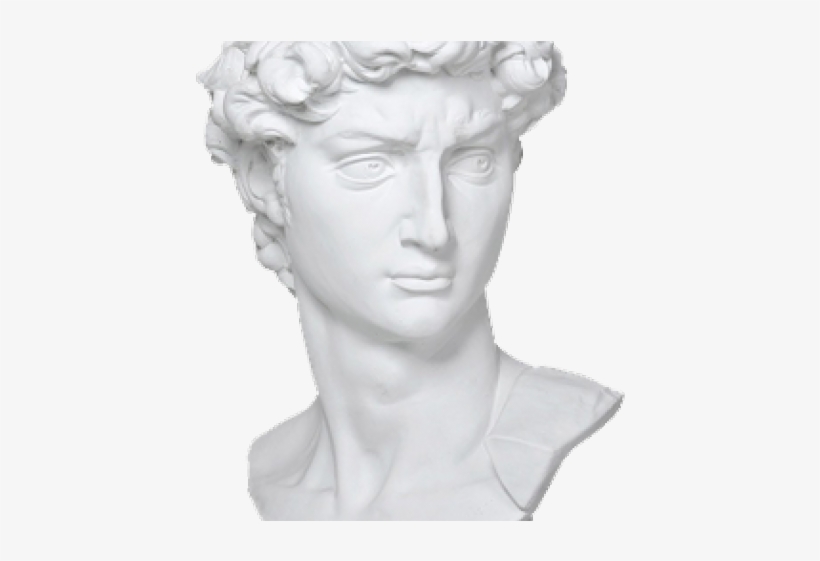 Vaporwave Clipart Bust David - Aesthetic Statue Head, transparent png