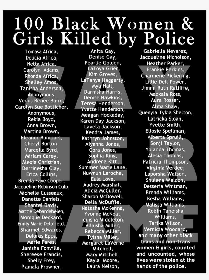 "100 Black Women & Girls Killed By Police" Poster - Poster, transparent png