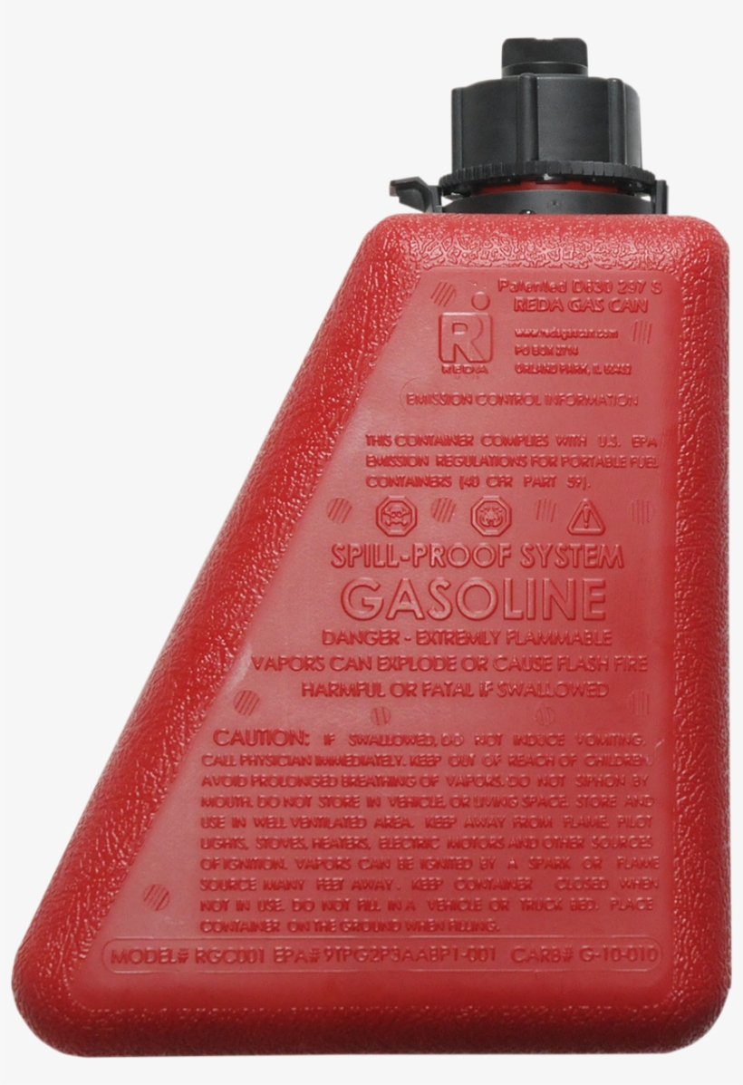 Reda Red 1 Gallon Spill Proof Motorcycle Saddlebag - Reda Innovations Fuel Can, transparent png