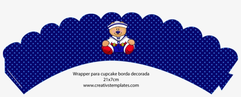 Cupcake Urso Marinheiro Borda Decorada - Walter Whıte Png, transparent png