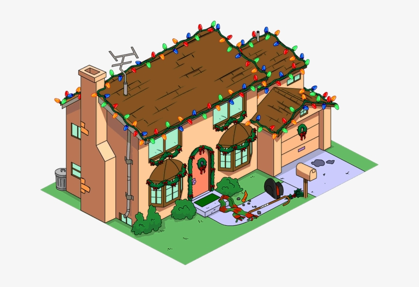Christmas Simpsons Home - Simpsons House Png, transparent png