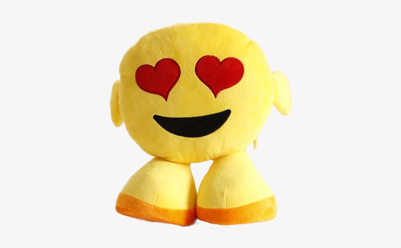 Heart Eyed Emoji Plush Cushion - Stuffed Toy, transparent png