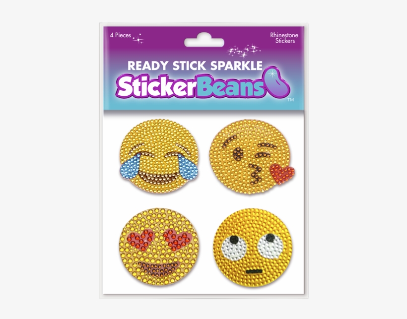 Rhinestone Emoji Expressions Stickerbeans Set - Smiley, transparent png