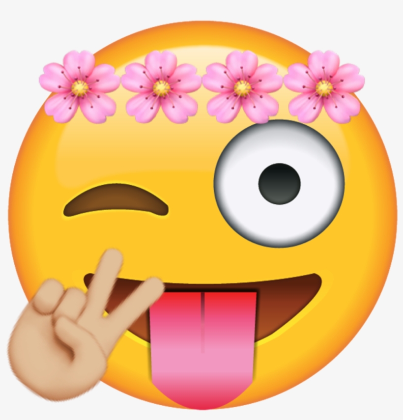 Awesome Sticker - Winky Eye Tongue Out Emoji, transparent png