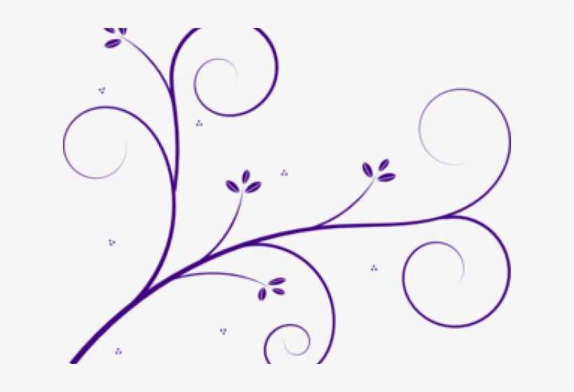 Purple Flourish Cliparts - Drawing Beautiful Art Design, transparent png