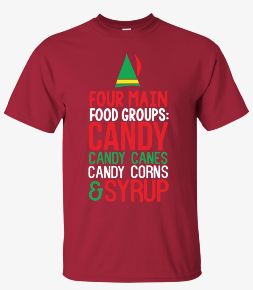 4 Main Food Groups Elf Buddy Christmas Holiday Movie - Funny T Shirt Christmas, transparent png