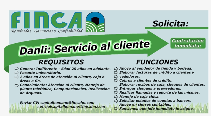 1vacante Servicio Al Cliente Daanli - Finca S A Vacantes, transparent png