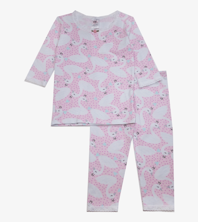 Swan 3/4 Sleeve And Leggings Pjs - Pajamas, transparent png