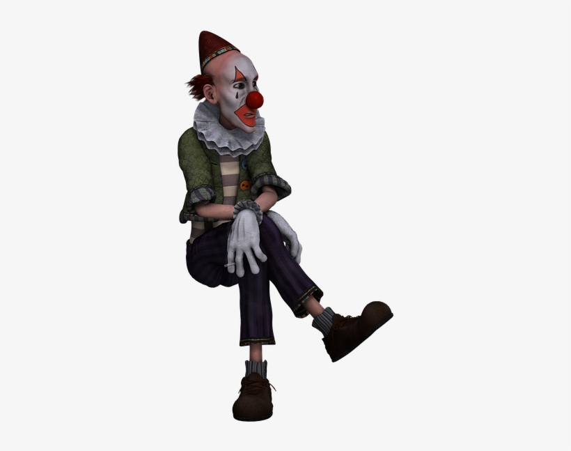 Clown, Fig, Fantasy, Digital Art, Isolated - Clown Sitting Down Png, transparent png