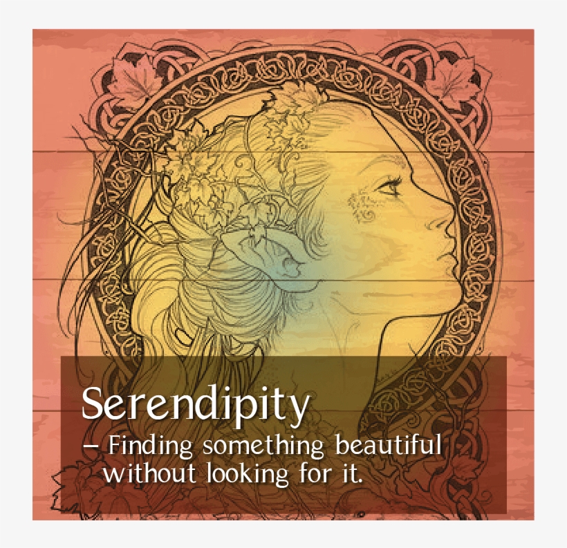 Banner Serendipity Icon Flat Vector Illustration Design - Elvish Coloring Page, transparent png