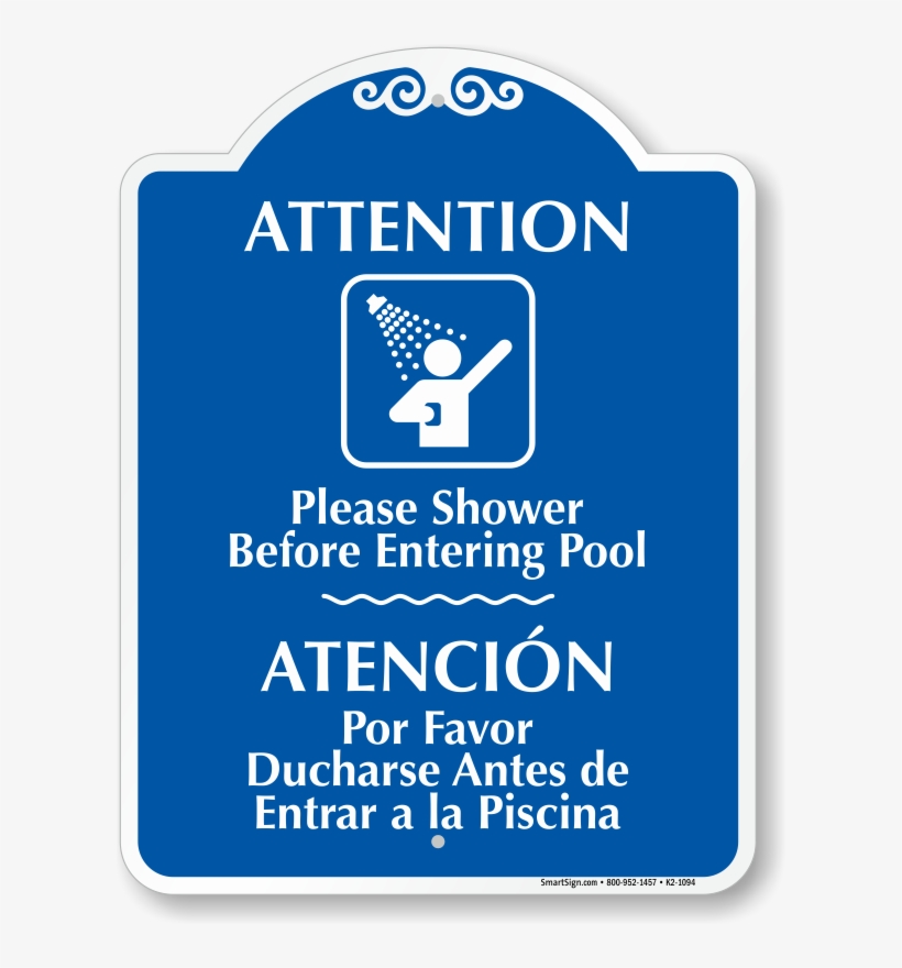Attention, Shower Before Entering Pool/atencion, Por - Please Shower Before Entering The Pool, transparent png