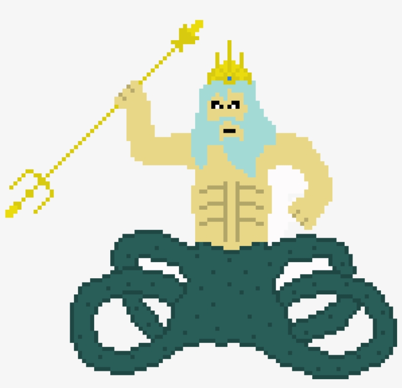 Poseidon - Poseidon Pixel Art, transparent png