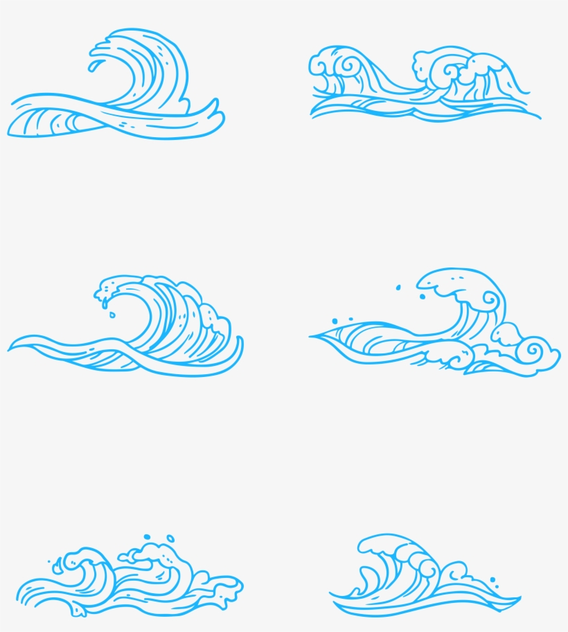 Spray Blue Sea Element Png And Psd - Drawing, transparent png
