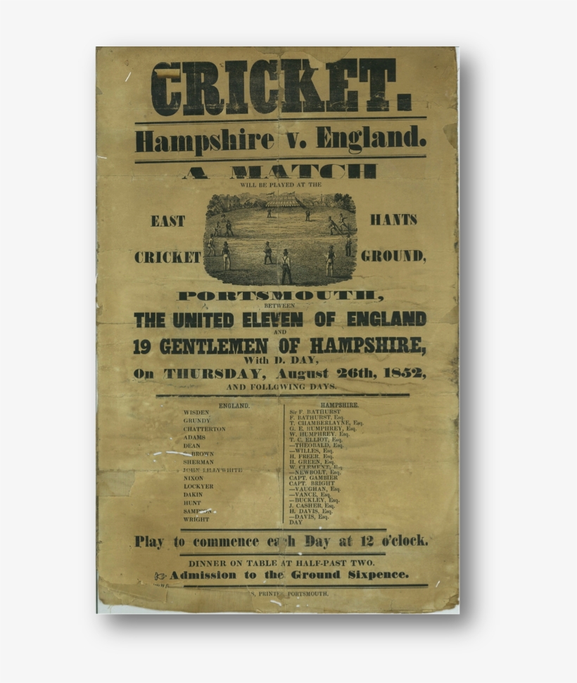 Hampshire V England1852 - Poster, transparent png
