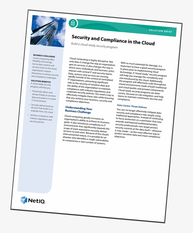 Netiq Sb Security Compliance Cover Web Tilt , Netiq - Folio Seventeen From Burchard Of Sion's De Locis Ac, transparent png