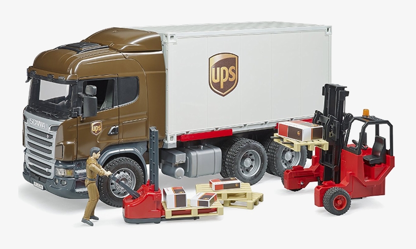 Buy Car Bruder Scania Rseries Ups Logistcs Truck With - Forklift Toys, transparent png