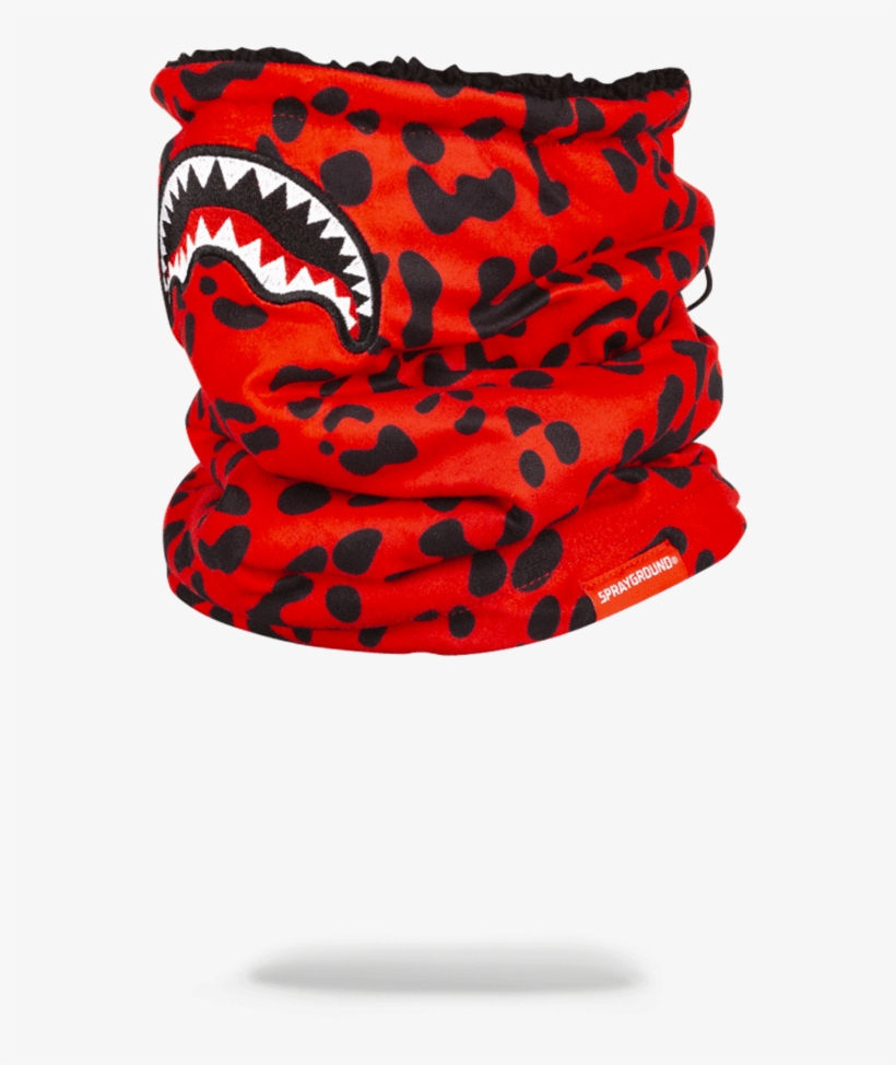 Sprayground- Red Leopard Neck Warmer Ski Mask - Tiger, transparent png