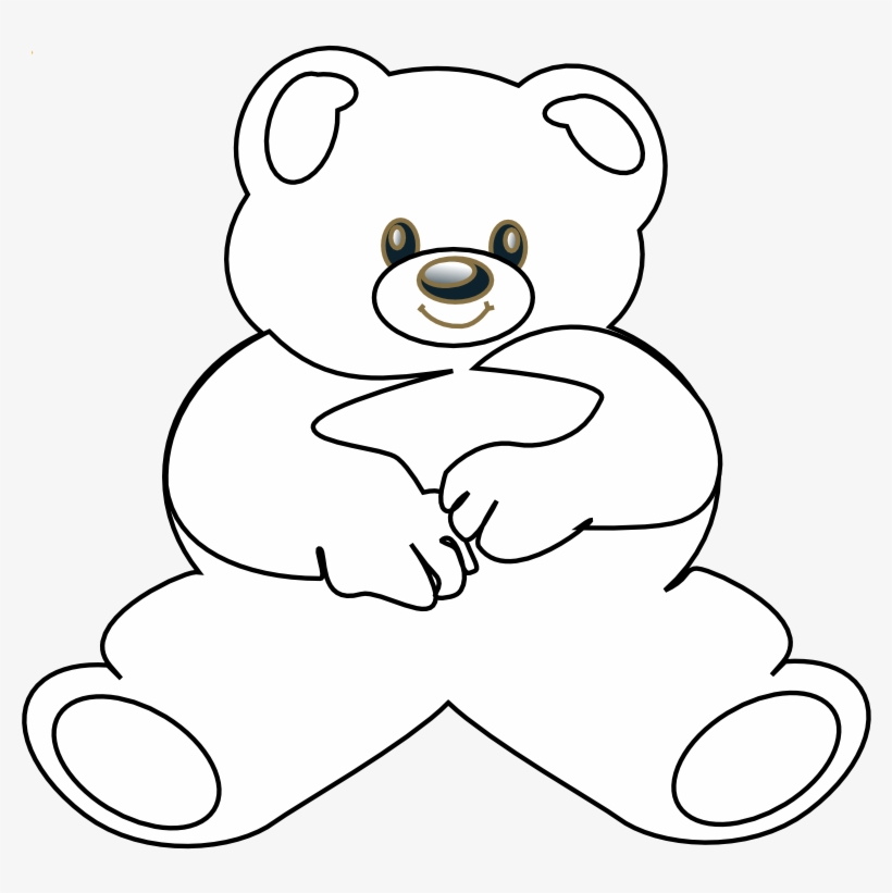 12932 3319 Bear Black White Line Teddy Bear Animal - Teddy Bear, transparent png